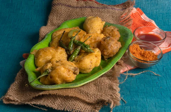 Fried Onion Pakora Pyaj Pakoda Also Known Crispy Kanda Bhajji — Stock Photo, Image