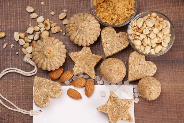 stock image cookies with nuts with copyspace