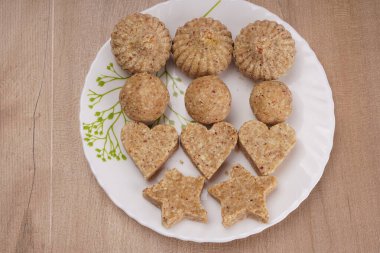 Nohut unundan yapılmış kurabiyeler, yakından bakın.