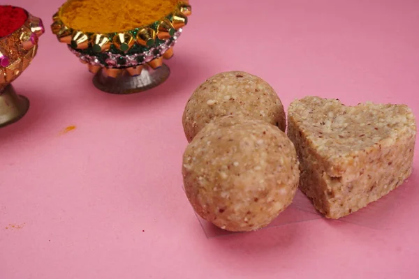 Печенье Муки Гороха Индийскими Специями Вид Поближе — стоковое фото