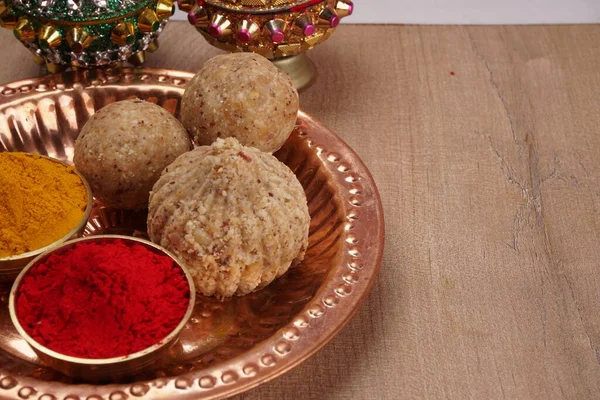 Ciasteczka Wykonane Mąki Ciecierzycy Indyjskimi Przyprawami Widok Bliska — Zdjęcie stockowe