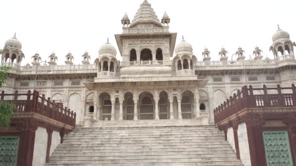 Jodhpur Índia Outubro 2015 Mausoléu Jaswant Thada Feito Mármore Branco — Vídeo de Stock