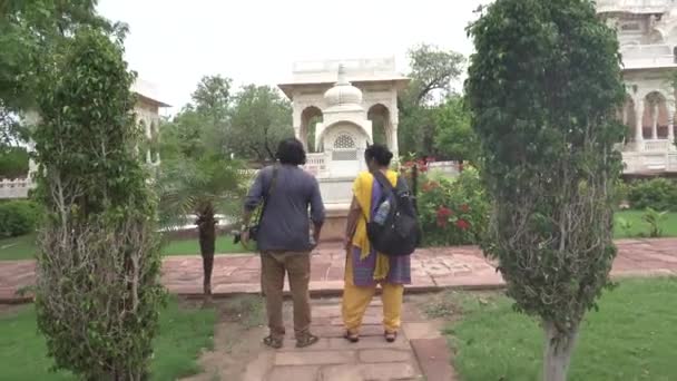 Jodhpur India Οκτωβρίου 2015 Μαυσωλείο Jaswant Thada Από Λευκό Μάρμαρο — Αρχείο Βίντεο