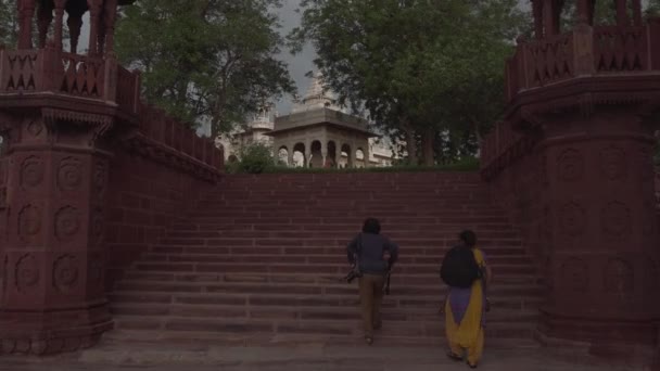 Jodhpur India Octubre 2015 Hermosa Vista Del Cenotafio Del Mausoleo — Vídeos de Stock
