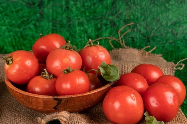Frische Rote Tomaten Schüssel Nahsicht — Stockfoto