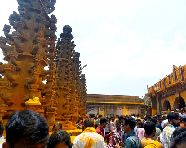 Джеджу Махараштра Индия Апреля 2023 Года Индуистские Девы Собираются Поклонение — стоковое фото