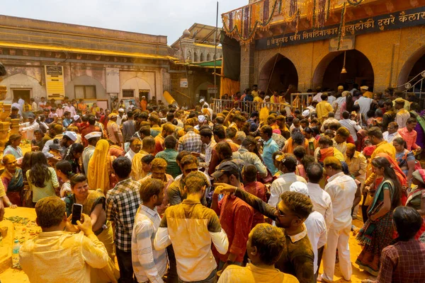 Jejuri Maharashtra India April 2023 Hindu Devotees Gather Worship New — Stock Photo, Image