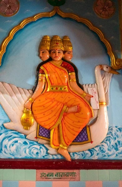Vägg Interiör Hindu Tempel Indien — Stockfoto