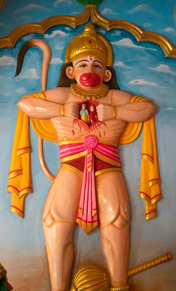 Fal Belső Hindu Templom Indiában — Stock Fotó