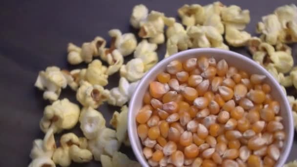 Des Tas Délicieux Pop Corn Scattered Popcorn Texture Footage Background — Video