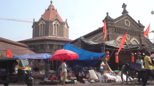 Lokale Markt Indiase Stad — Stockvideo