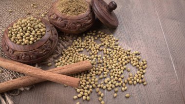 Kişniş tozu, Hint baharatı ve bitkileri için kişniş tohumları..
