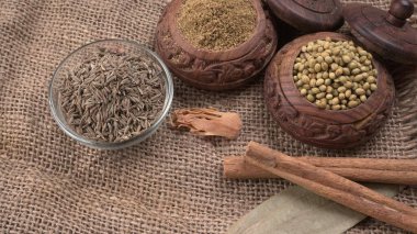 Kişniş tozu, Hint baharatı ve bitkileri için kişniş tohumları..