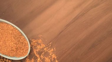 Indian Spices and herbs on wooden background. Food and cuisine ingredients