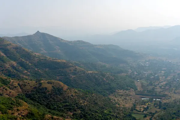 Stock image Lohagad Fort is a popular historic structure . over the top of an impressive hill near Malavali. The place is quite popular among trekkers