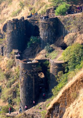 25 Aralık 2021, Pune, Maharashtra Lohagad kalesi, Lonavala, Maharashtra. Nefes kesici mimarisi ile ünlüdür..