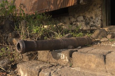 Hindistan 'daki antik kalede eski bir top.