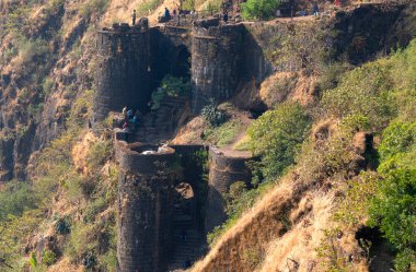 Scene at Sinhagad fort near Pune, India. Sinhagad is an ancient hill fortress located at around 49 km southwest of the city of Pune, India