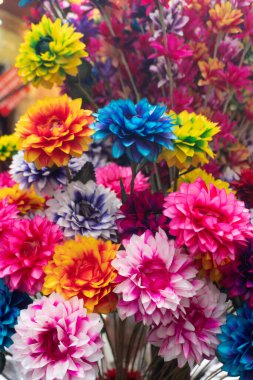 Renkli çiçek buketinin yakın görüntüsü