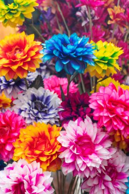 Renkli çiçek buketinin yakın görüntüsü