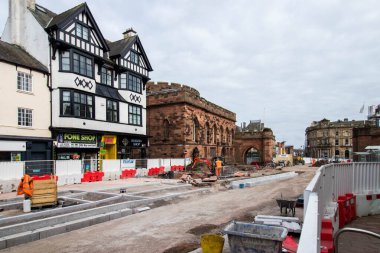 İngiltere 'nin Carlisle kentindeki English Street - Yenilenme çalışmaları 2025
