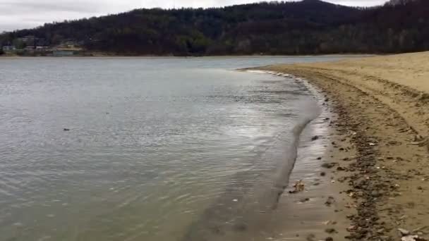 Осенняя Погода Берегу Озера — стоковое видео