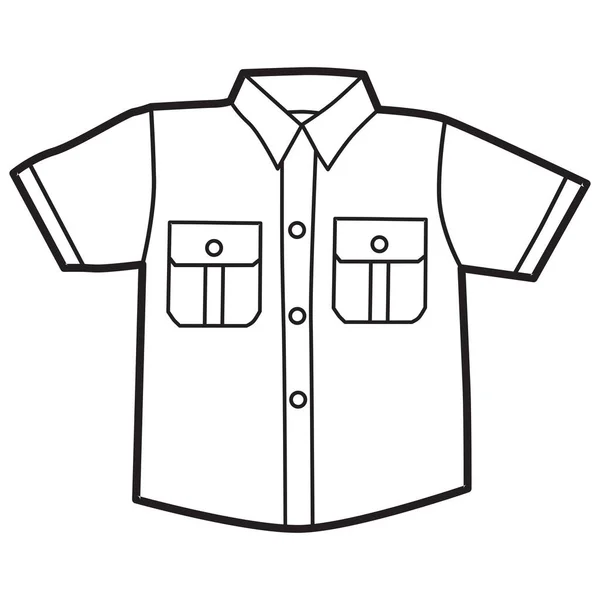 白い背景に分離されたシャツ ライン ベクターのイラスト 上のビュー — ストックベクタ
