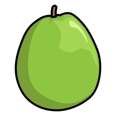 Beyaz arkaplanda izole edilmiş kristal guava vektör çizimi. Üst görünüm