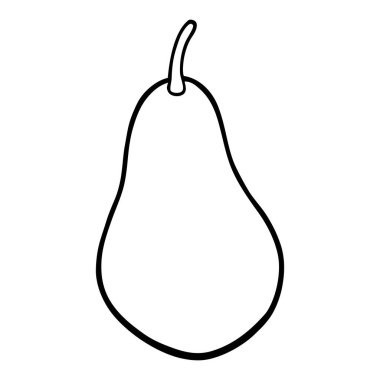armut meyve çizgisi çizimi, beyaz arkaplanda izole edilmiş, üst görünüm