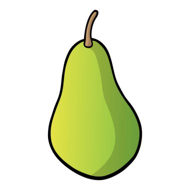 armut meyve vektör illüstrasyonu, beyaz arkaplanda izole, üst görünüm