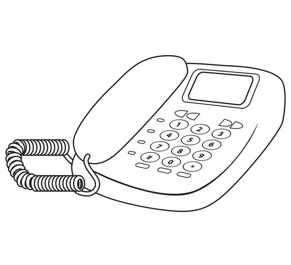 Vektorová Ilustrace Telefonní Linky Izolované Bílém Pozadí Pohled Shora — Stockový vektor
