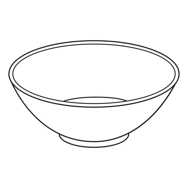 Bowl Line Vector Illustration Isoliert Auf Weißem Hintergrund Draufsicht — Stockvektor