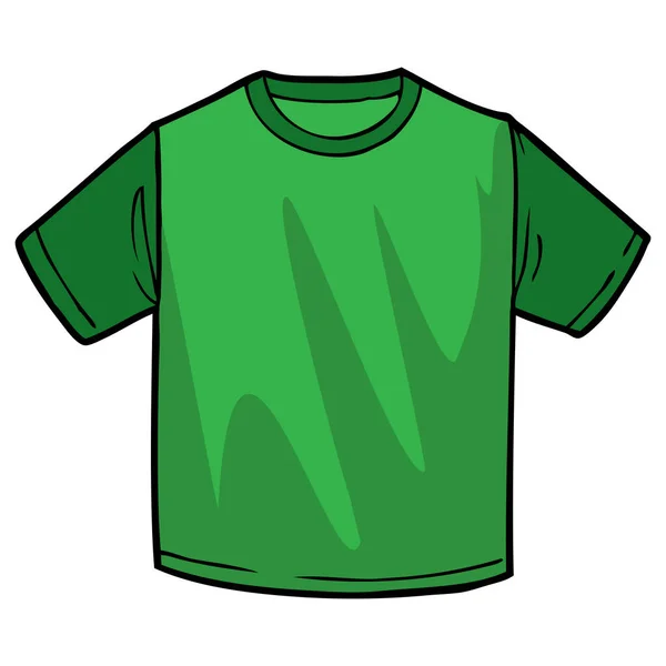 Verde Shirt Illustrazione Isolato Sfondo Bianco Vista Dall Alto — Vettoriale Stock