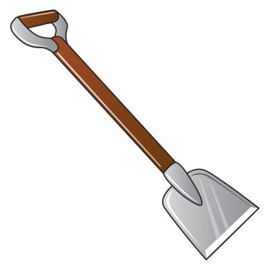 Kürek vektör çizimi, beyaz arkaplanda izole