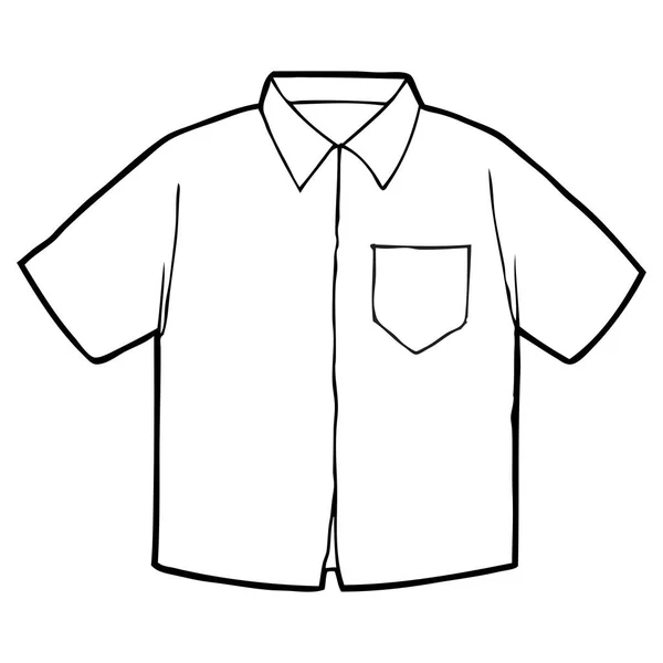 Linea Camicia Vettoriale Illustrazione Isolato Sfondo Bianco Vista Dall Alto — Vettoriale Stock