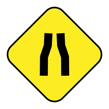 Trafik işaretleri her iki tarafı da daraltıyor