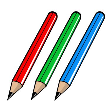 üç kalem vektör resimleme üst görünüm