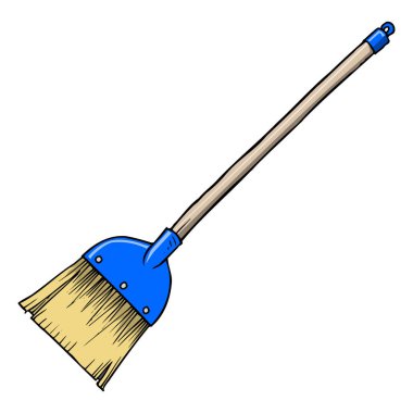 süpürge vektör resimleme üst görünüm