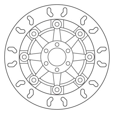 disk fren çizgisi vektör resimleme üst görünümü