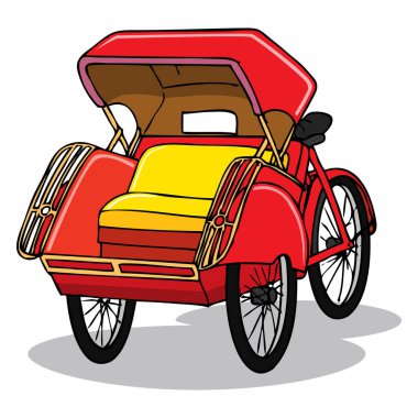 becak vektör resimleme üst görünüm