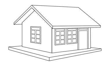 ev satırı vektör resimleme üst görünüm
