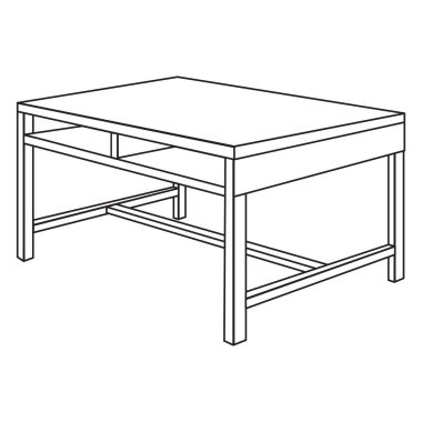 tablo satır vektör illüstrasyon üst görünüm