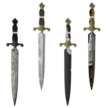 3D Render illustration of dagger collection 2
