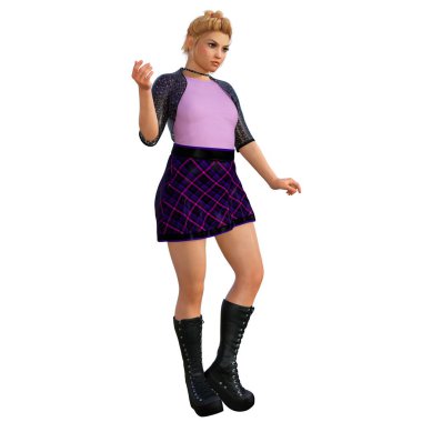 3D Render illustration of  teen witch, caucasian