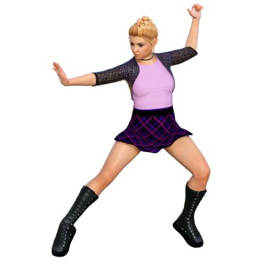 3D Render illustration of  teen witch, caucasian