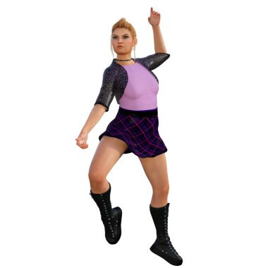 3D Render illustration of  teen witch, caucasian