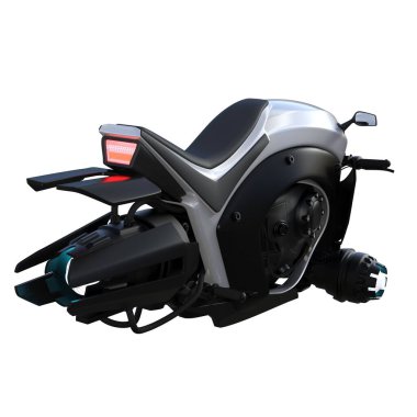 3D çizim, illüstrasyon, gümüş hoverbike