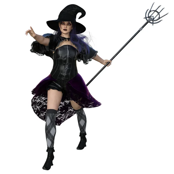 Render Illustration Urban Fantasy Female Witch — Stock Photo, Image