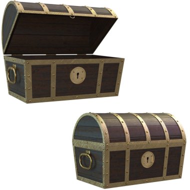 3D çizim, illüstrasyon, korsan aksesuar sandığı