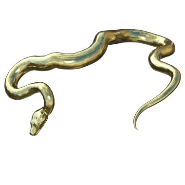 3D çizim, illüstrasyon, yılan eski altın